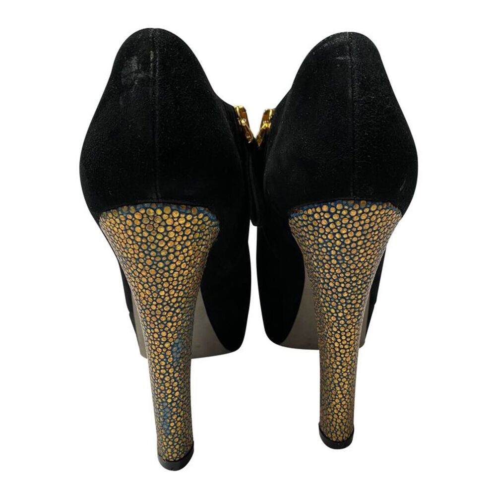 Sergio Rossi Embellished Ankle Bootie in Black Suede - Picture 4 of 10